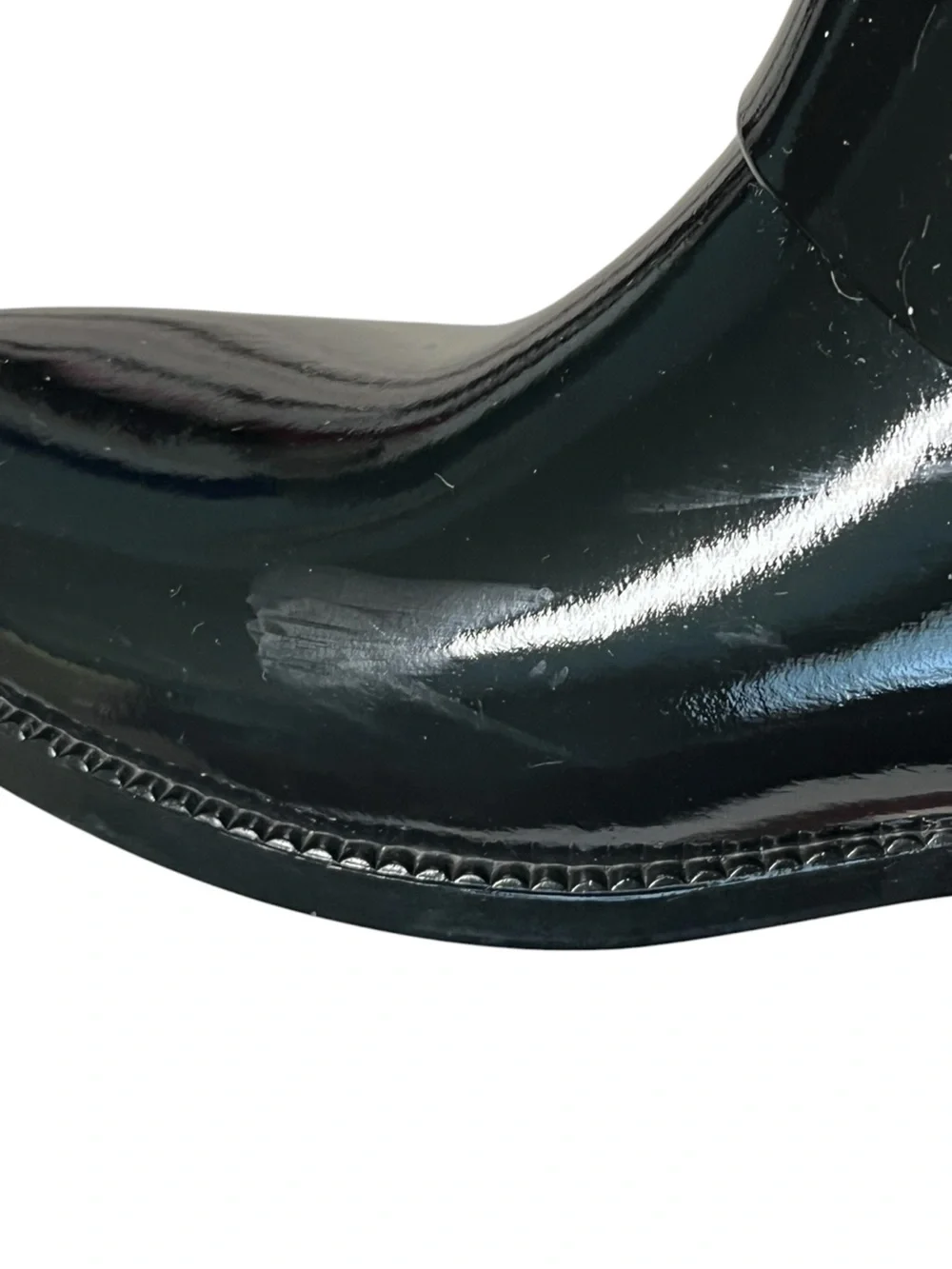 MICHAEL KORS Fulton Rubber Slip-On Rain Boots Booties Glossy Black Silver Logo 8